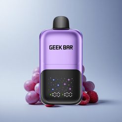 GEEK BAR 2GO 20ml 50000 Puffs Grape & Raspberry Interactive Screen Dual Tank 20mL 5% Nicotine Rechargeable Disposable Vape